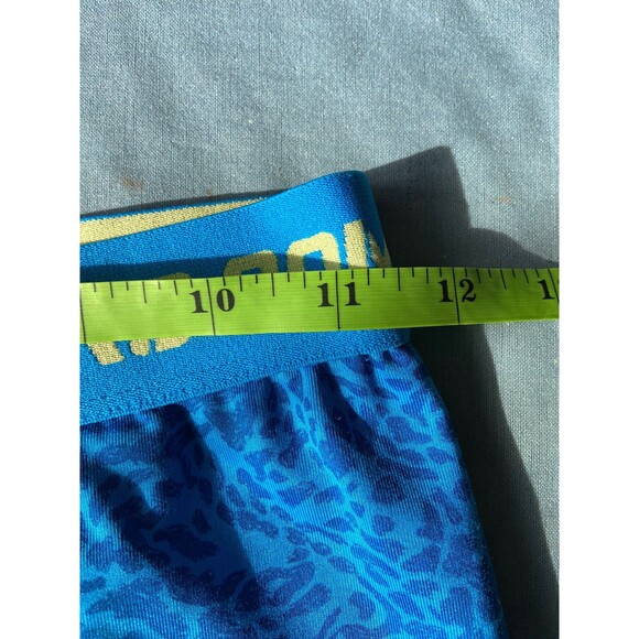 Nike Pro Combat Womens Compression Crop Leggings Size S Blue Leopard Gym Running - Picture 8 of 11